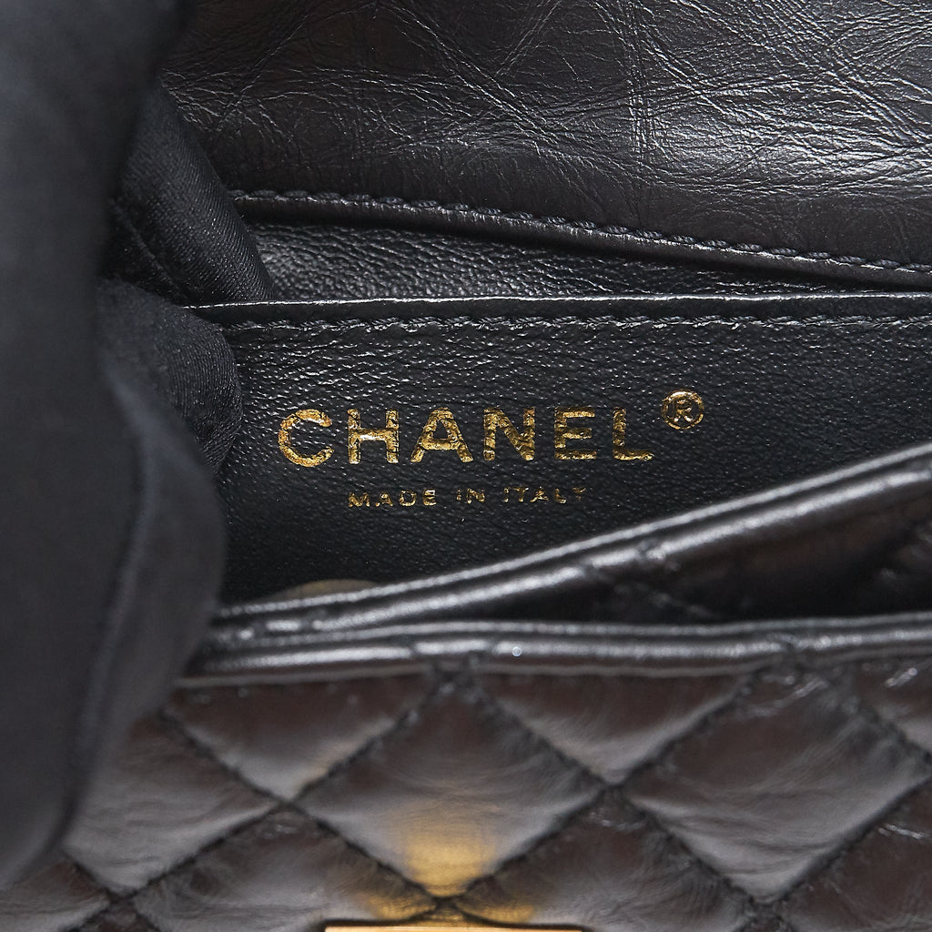 CHANEL 2.55 REISSUE MINI WAIST BELT BAG BLACK GHW