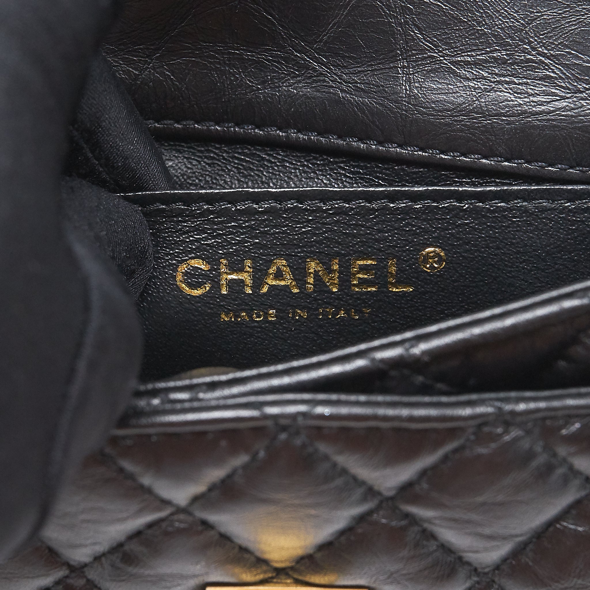 CHANEL 2.55 REISSUE MINI WAIST BELT BAG BLACK GHW