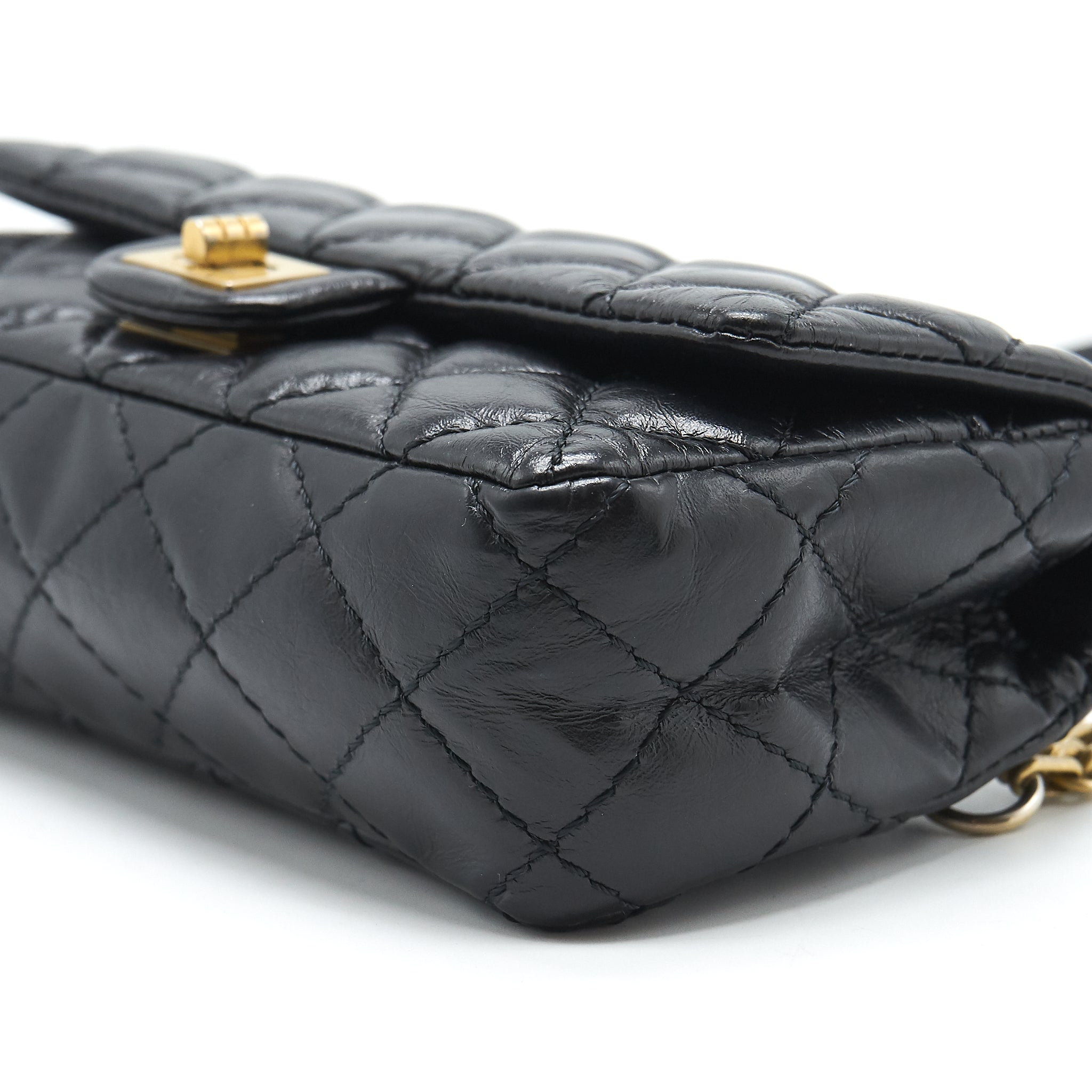 CHANEL 2.55 REISSUE MINI WAIST BELT BAG BLACK GHW