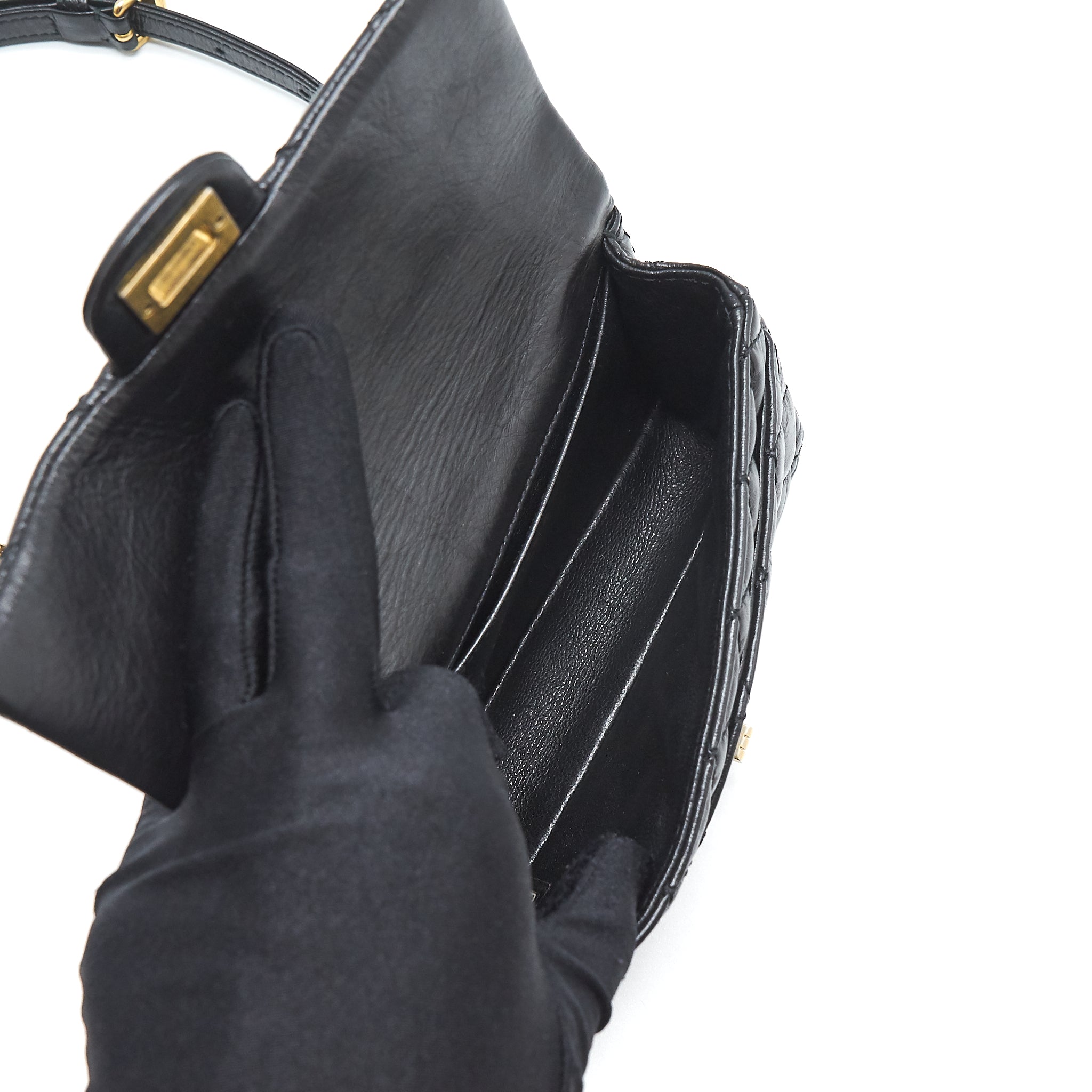 CHANEL 2.55 REISSUE MINI WAIST BELT BAG BLACK GHW