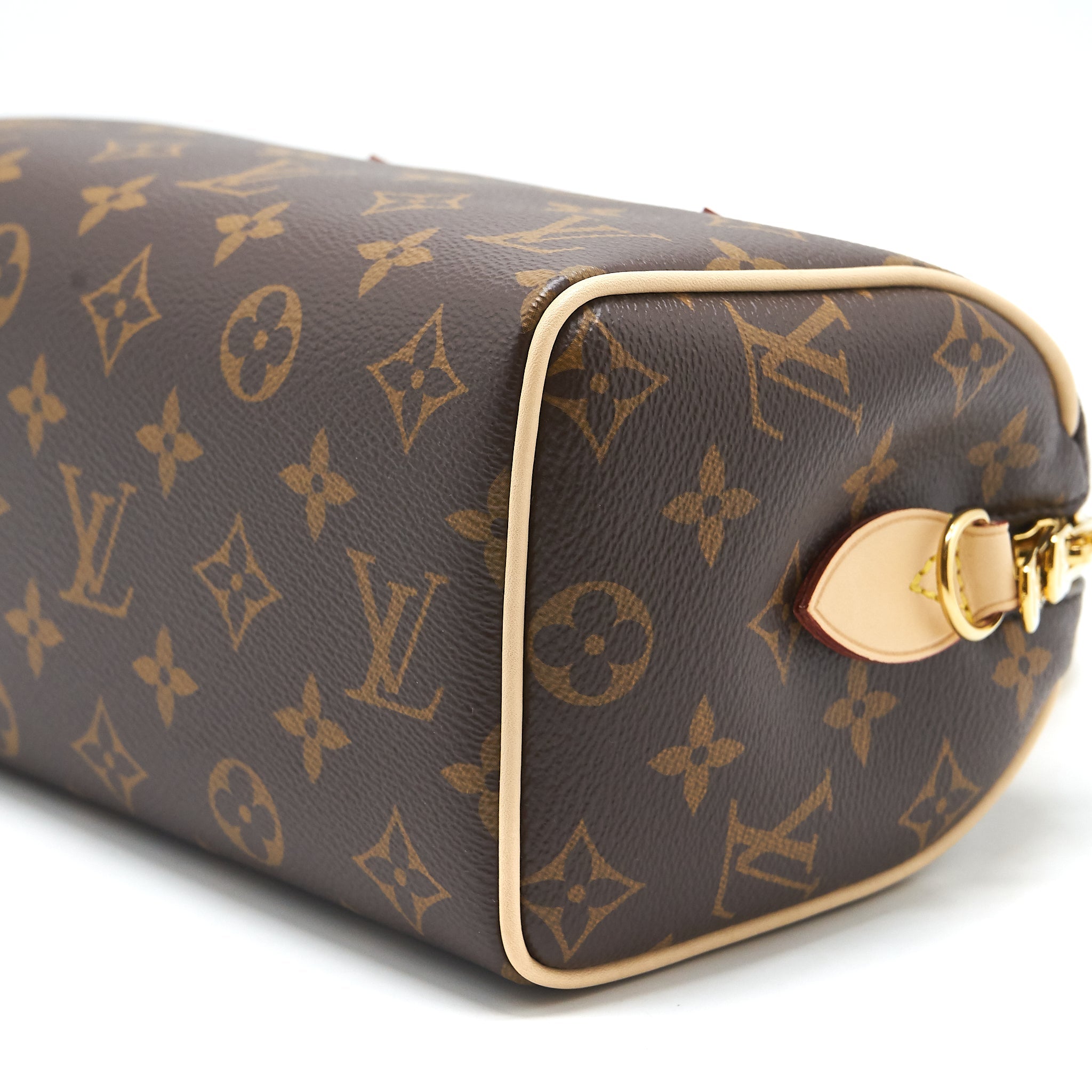 LOUIS VUITTON SPEEDY BANDOULIERE 20 MONOGRAM CANVAS BLACK STRAP