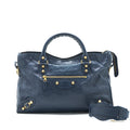 BALENCIAGA CLASSIC CITY BAG NAVY GHW