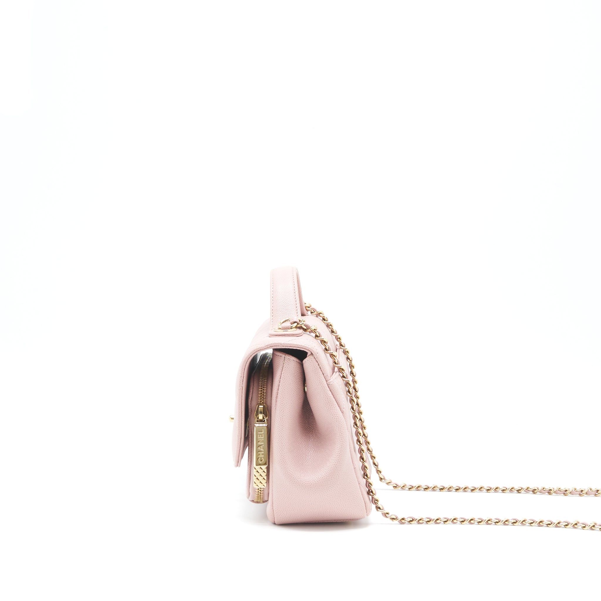 CHANEL SMALL BUSINESS AFFINITY FLAP BAG CAVIAR LIGHT PINK LGHW
