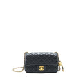 CHANEL PEARL CRUSH MINI RECTANGULAR FLAP BAG LAMBSKIN BLACK GHW