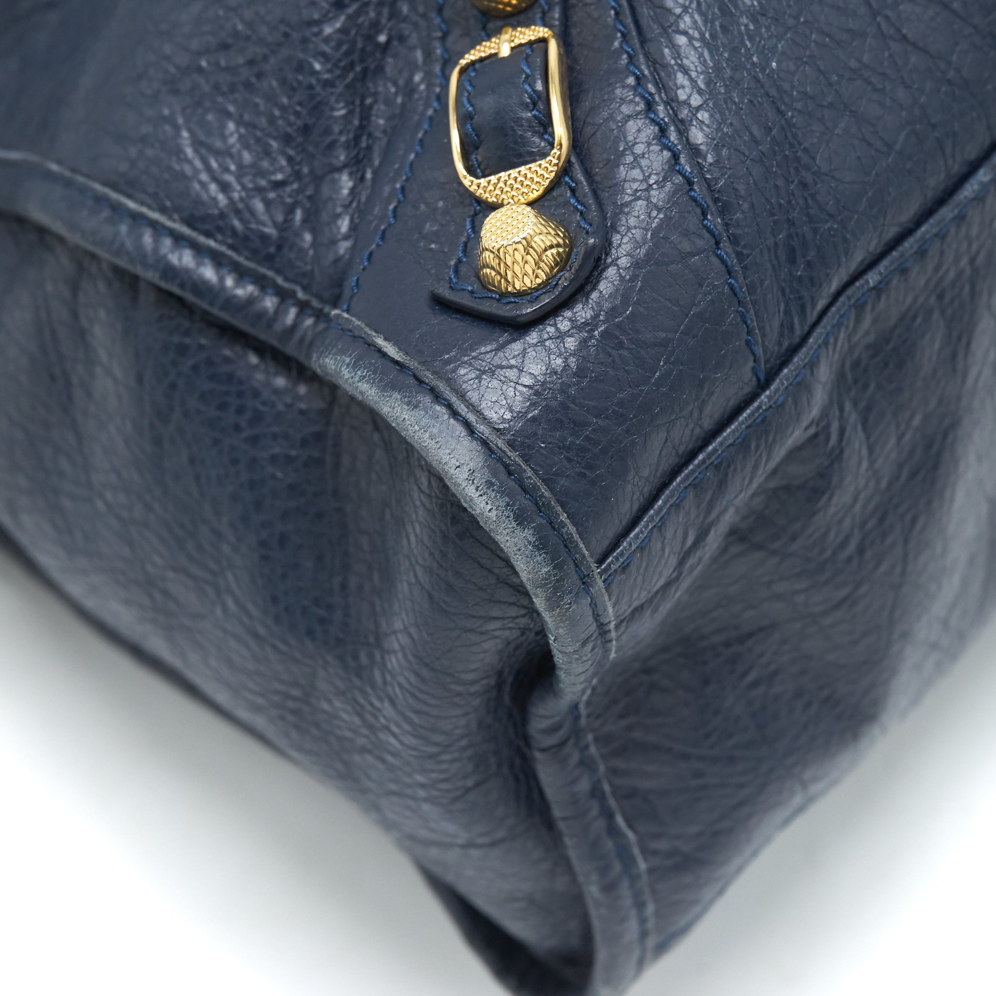 BALENCIAGA CLASSIC CITY BAG NAVY GHW