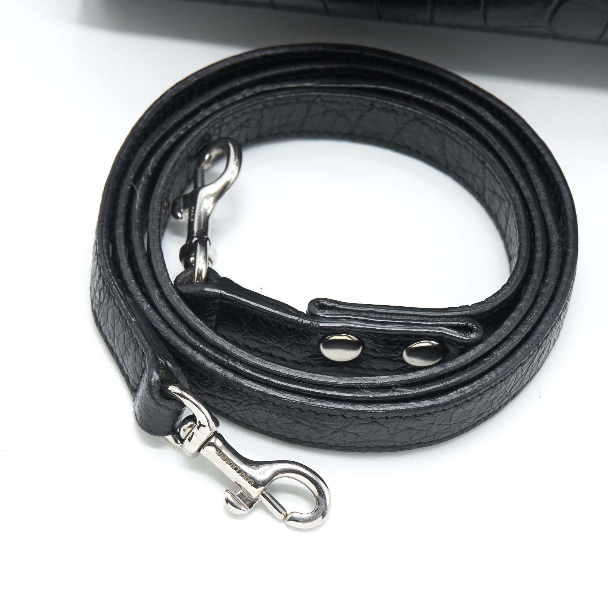 SAINT LAURENT/YSL SAC DE JOUR NANO CROC EMBOSSED BLACK SHW