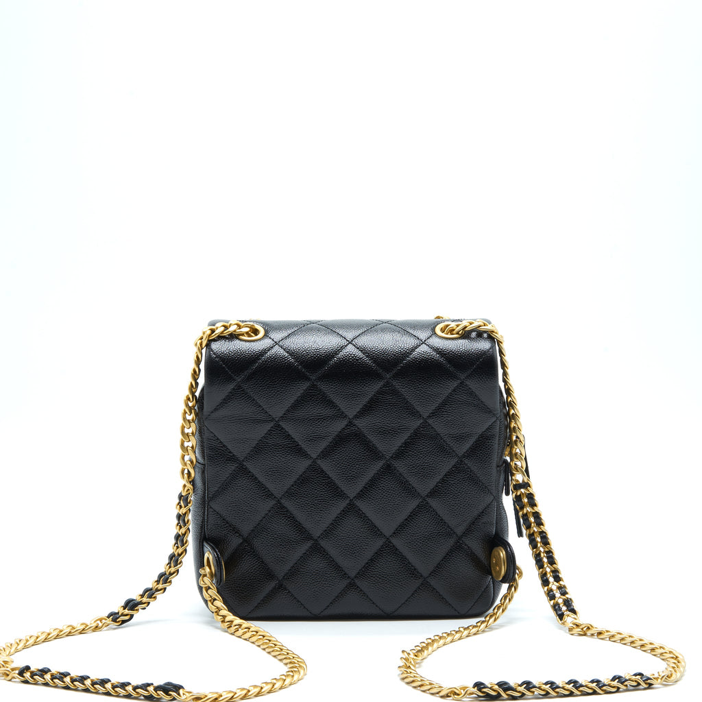 CHANEL 22P FLAP BACKPACK CAVIAR BLACK GHW