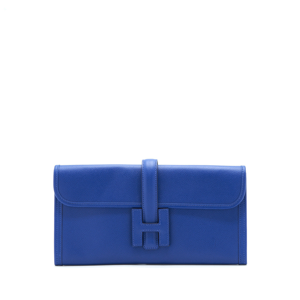 HERMES JIGE CLUTCH EPSOM BLUE ELECTRIC