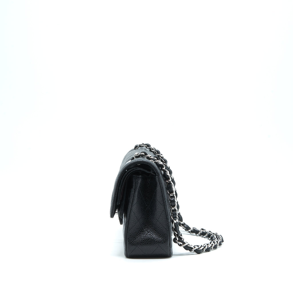 CHANEL SMALL CLASSIC FLAP BAG CAVIAR BLACK SHW(MICROCHIP)