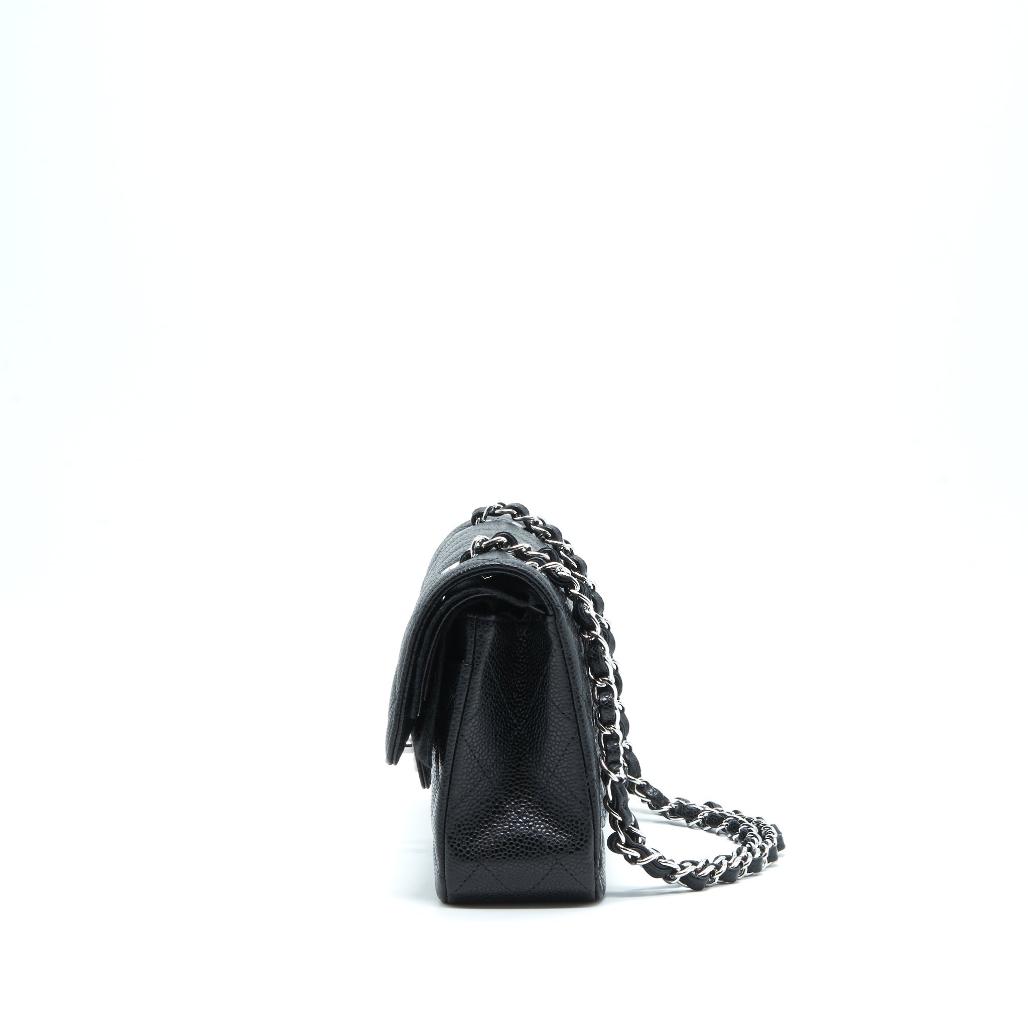 CHANEL SMALL CLASSIC FLAP BAG CAVIAR BLACK SHW(MICROCHIP)