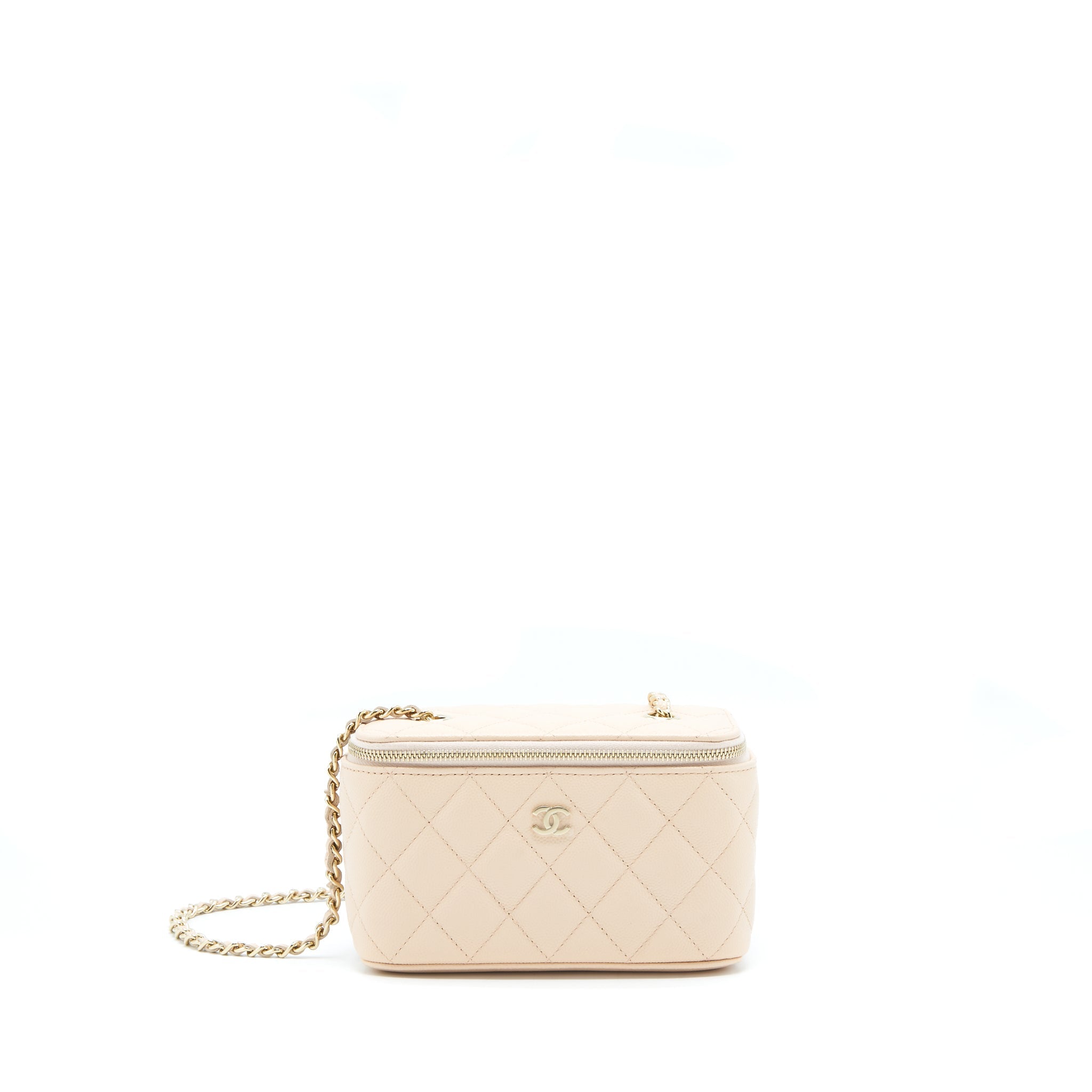 CHANEL LONG VANITY CASE CAVIAR NUDE PINK LGHW