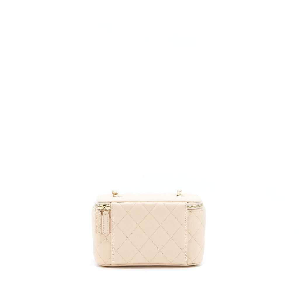 CHANEL LONG VANITY CASE CAVIAR NUDE PINK LGHW