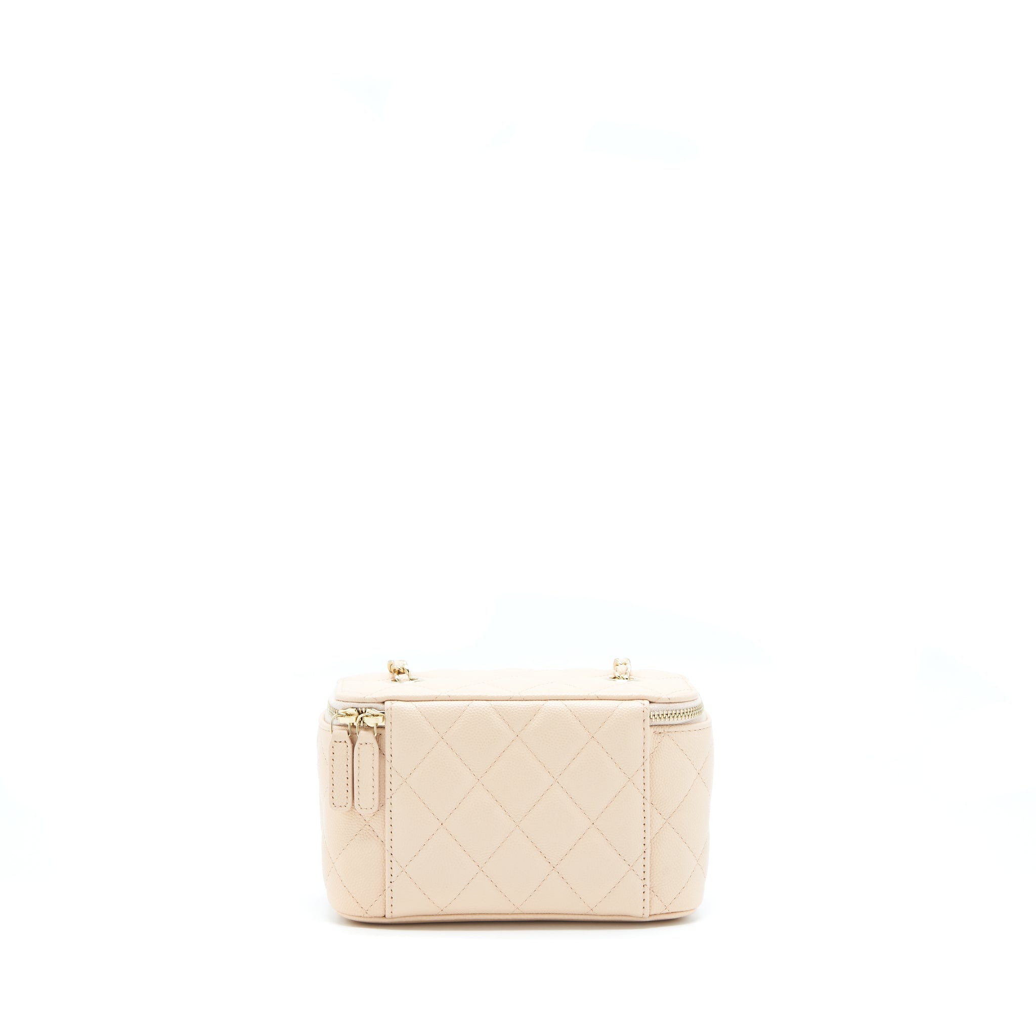 CHANEL LONG VANITY CASE CAVIAR NUDE PINK LGHW