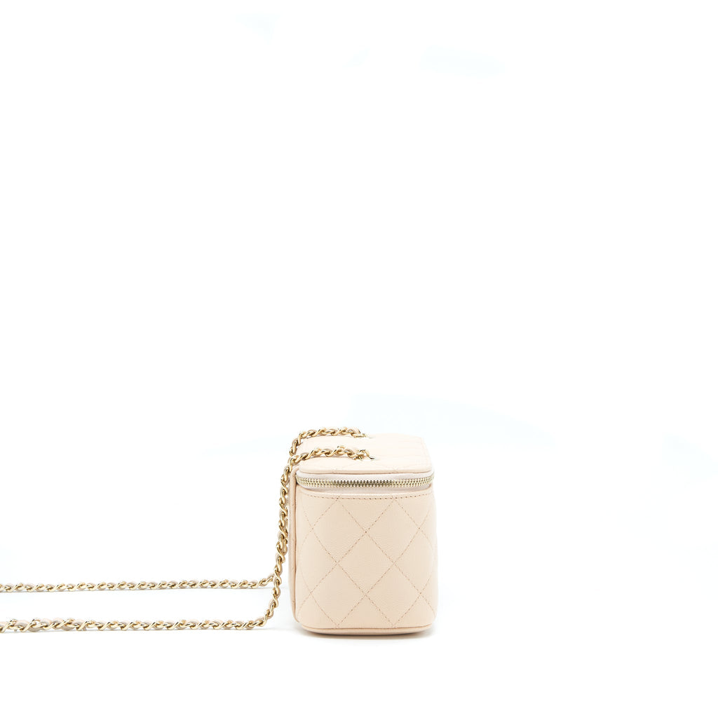 CHANEL LONG VANITY CASE CAVIAR NUDE PINK LGHW