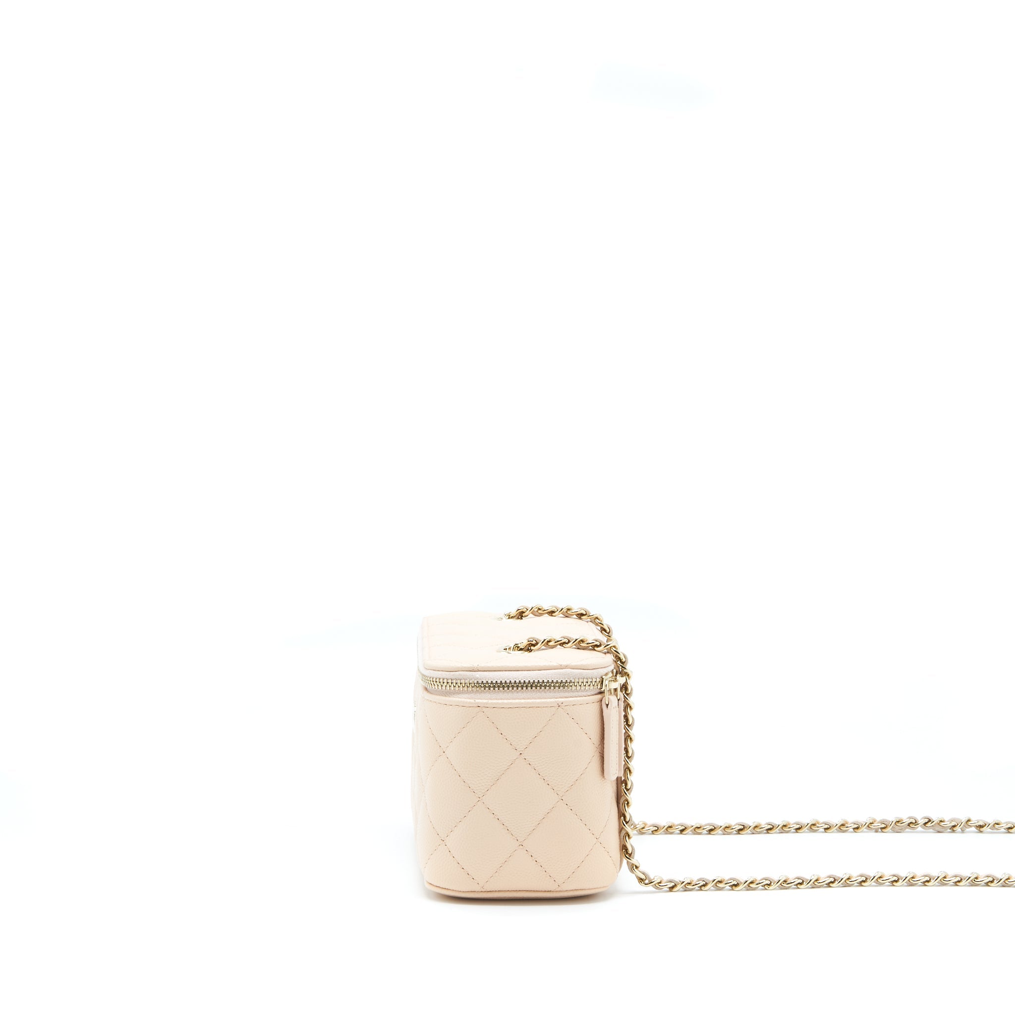 CHANEL LONG VANITY CASE CAVIAR NUDE PINK LGHW