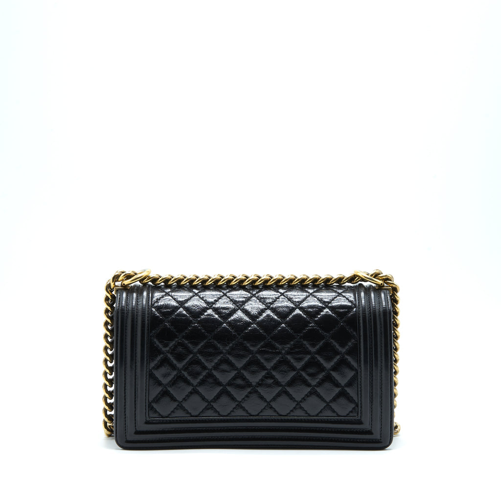 CHANEL MEDIUM BOY BAG CALFSKIN BLACK GHW