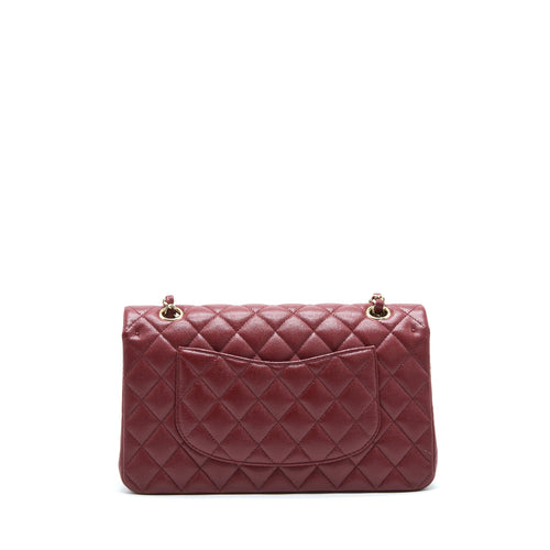 CHANEL MEDIUM CLASSIC DOUBLE FLAP BAG CAVIAR DARK RED LGHW