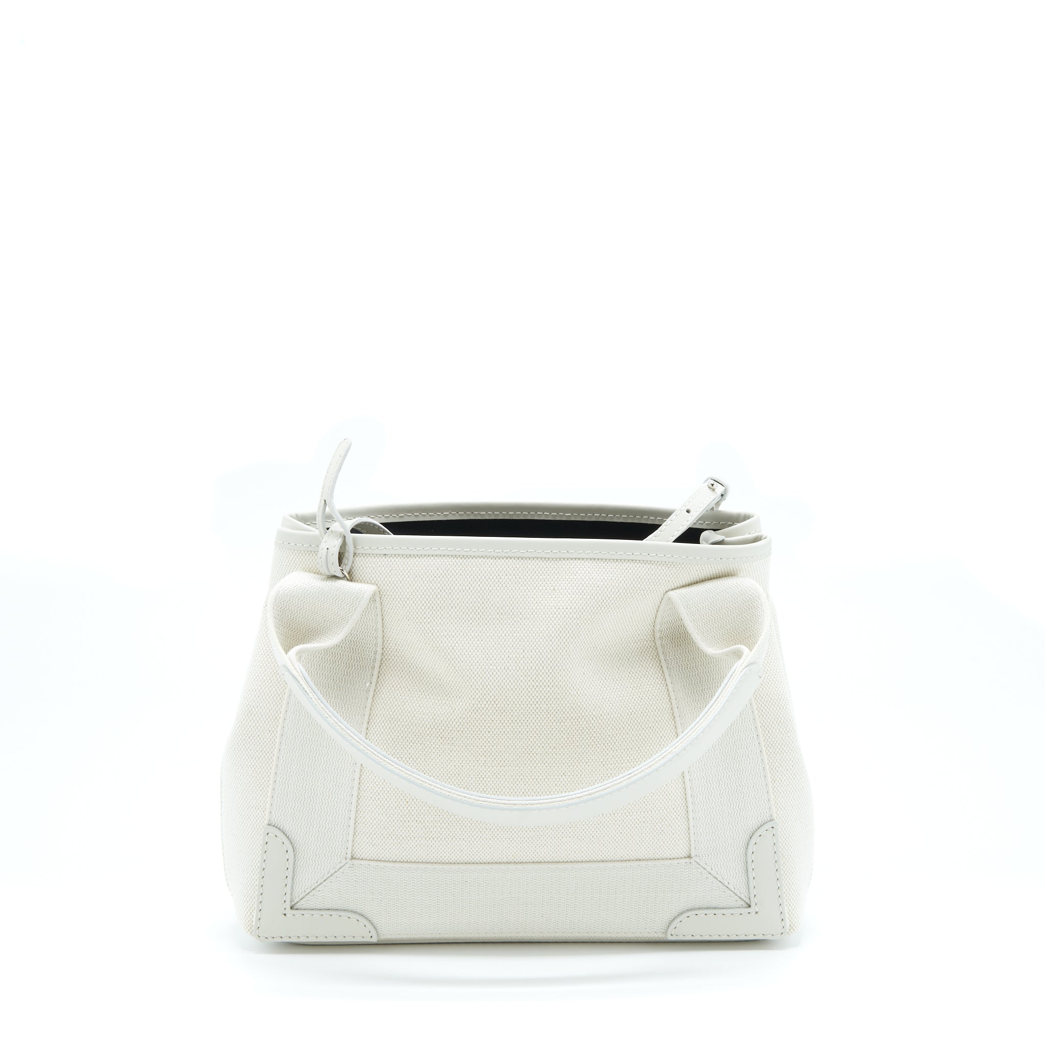 BALENCIAGA CABAS FABRIC/LEATHER OFF WHITE SHW