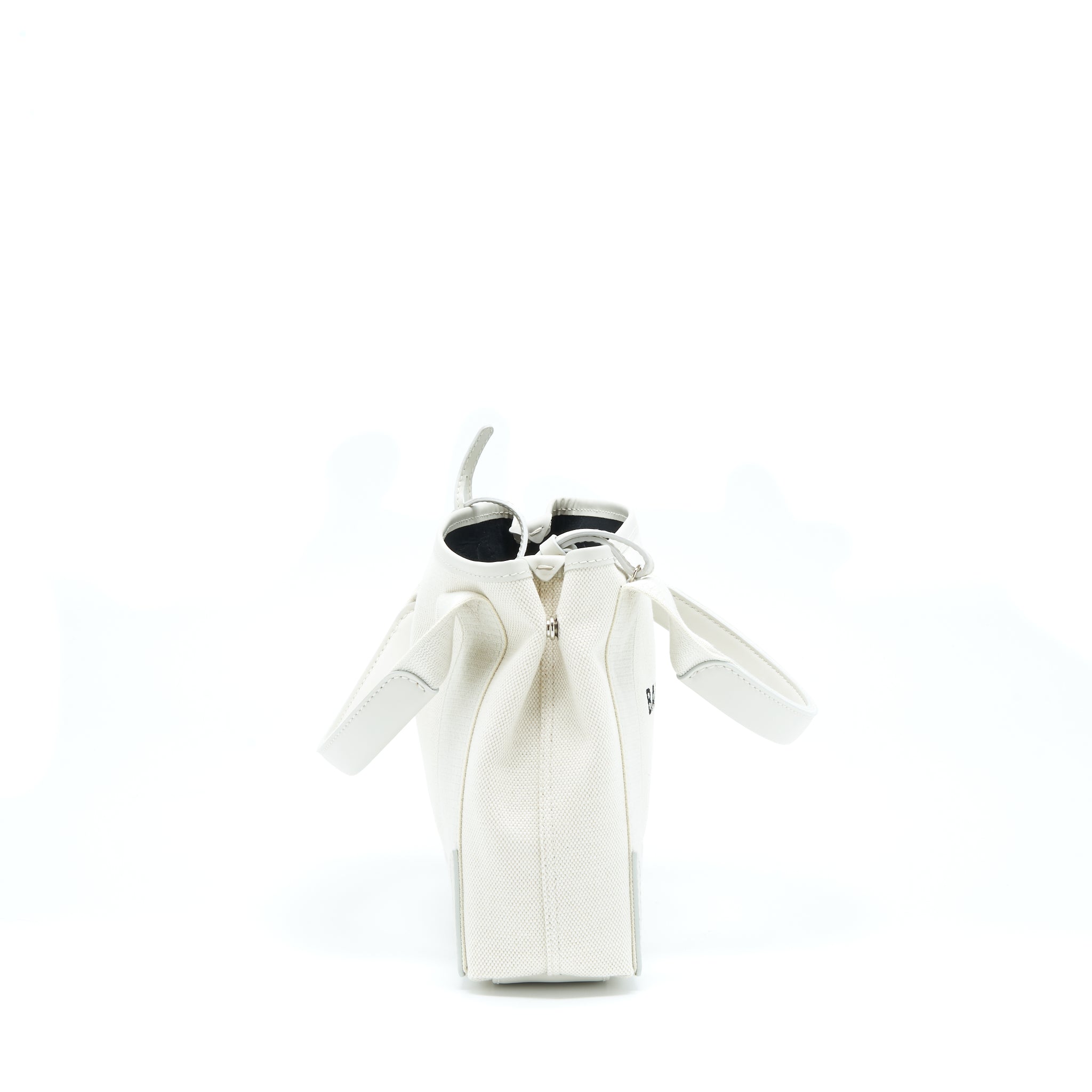 BALENCIAGA CABAS FABRIC/LEATHER OFF WHITE SHW