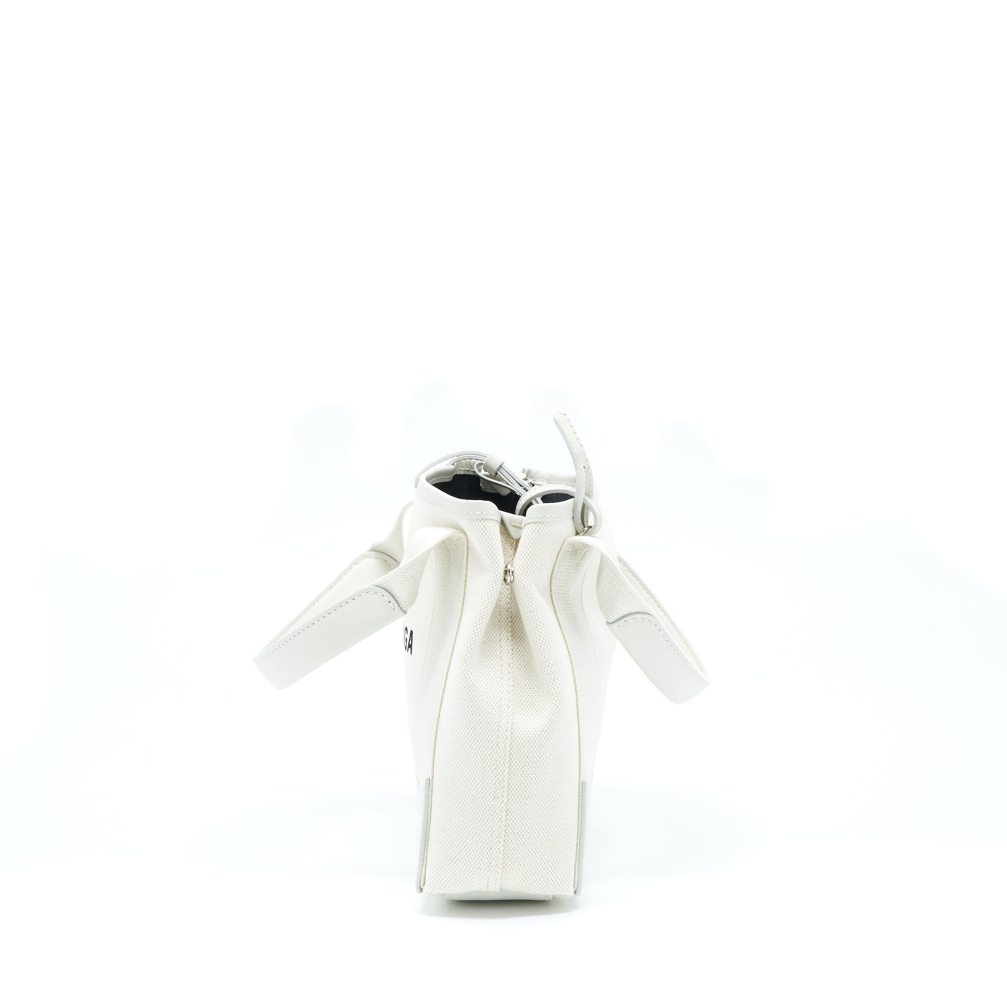 BALENCIAGA CABAS FABRIC/LEATHER OFF WHITE SHW