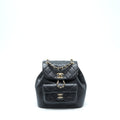 CHANEL 22C MINI DUMA BACKPACK CALFSKIN BLACK LGHW (MICROCHIP)