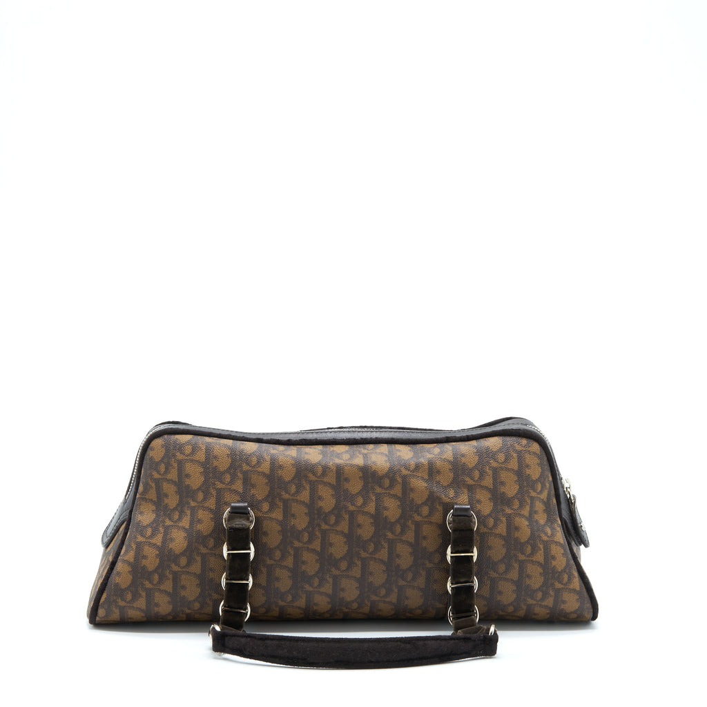 DIOR VINTAGE ROMANTIQUE TROTTER BAG CANVAS/VELVET SHW