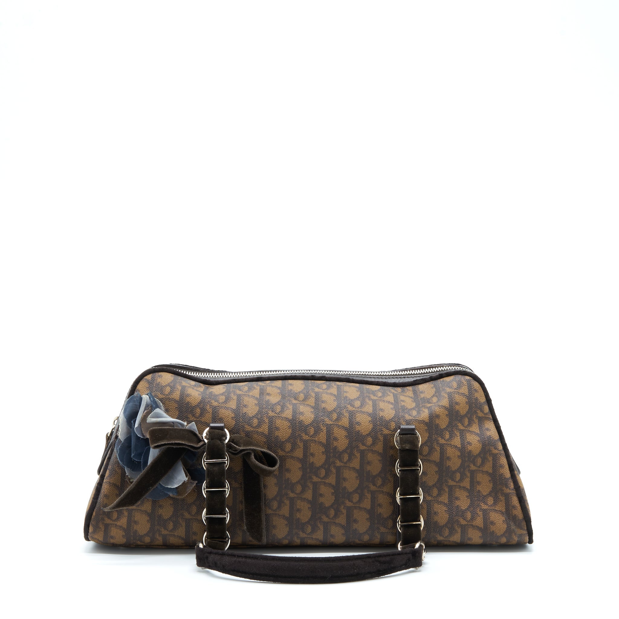 DIOR VINTAGE ROMANTIQUE TROTTER BAG CANVAS/VELVET SHW