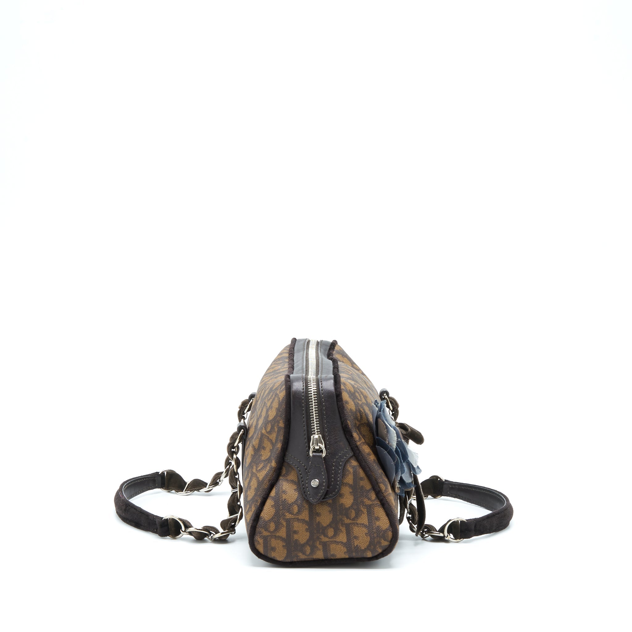 DIOR VINTAGE ROMANTIQUE TROTTER BAG CANVAS/VELVET SHW
