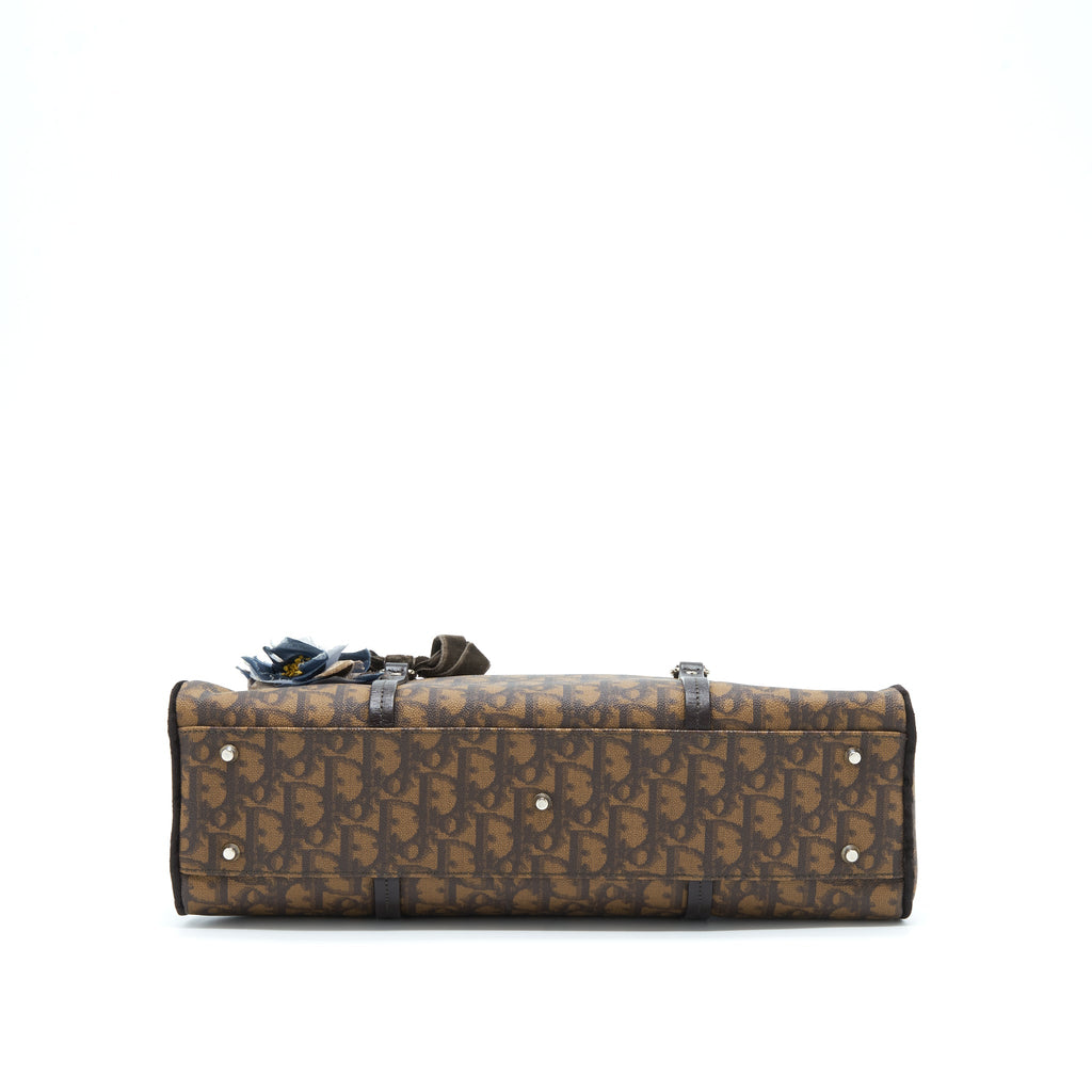 DIOR VINTAGE ROMANTIQUE TROTTER BAG CANVAS/VELVET SHW