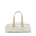 CHANEL VINTAGE TRAVEL LINE BOWLER BAG CANVAS AND LEATHER LGHW