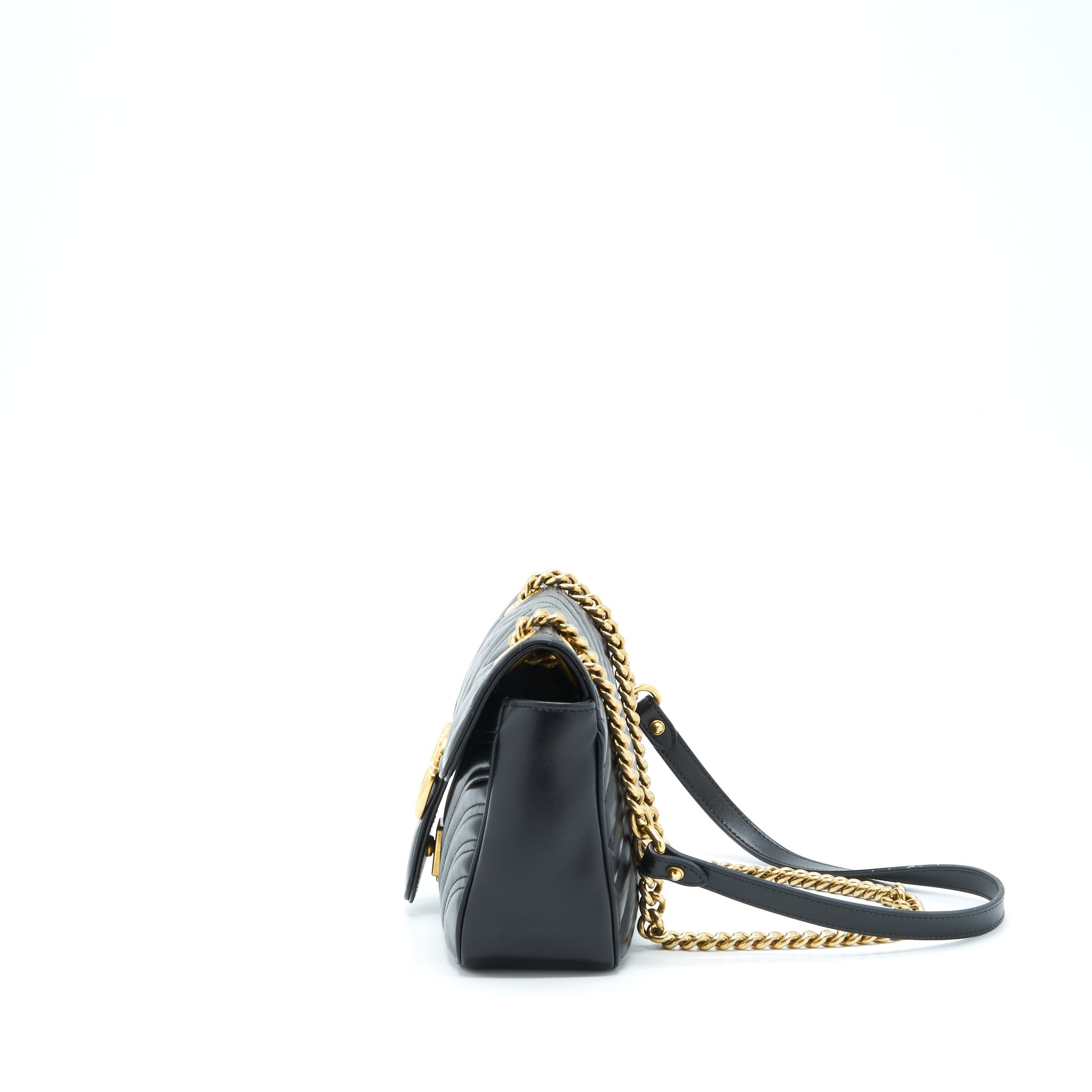 GUCCI SMALL GG MARMONT BAG BLACK GHW