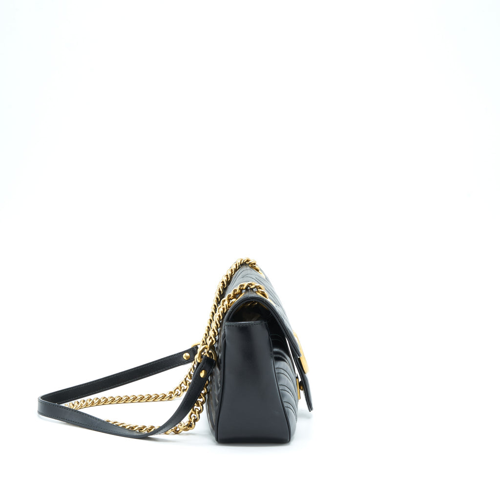 GUCCI SMALL GG MARMONT BAG BLACK GHW