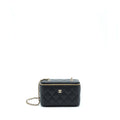 CHANEL 22S LONG VANITY WITH CHAIN CAVIAR BLACK LGHW