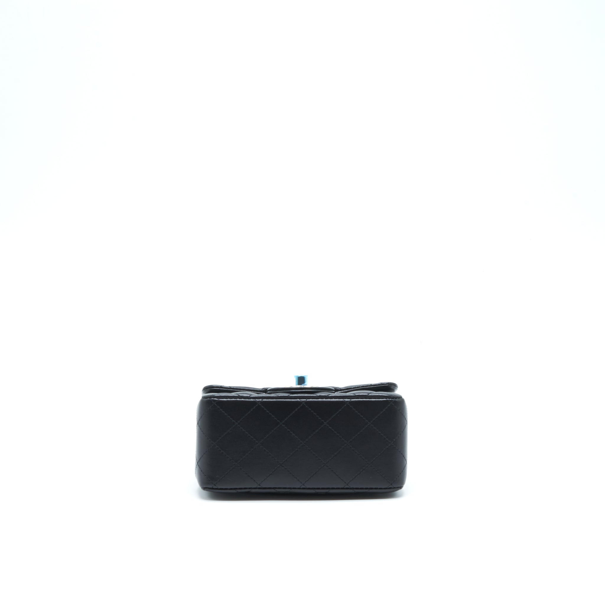 CHANEL MINI SQUARE FLAP BAG LAMBSKIN BLACK LGHW (MICROCHIP)