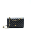 CHANEL MEDIUM CLASSIC DOUBLE FLAP BAG CAVIAR BLACK GHW (MICROCHIP)