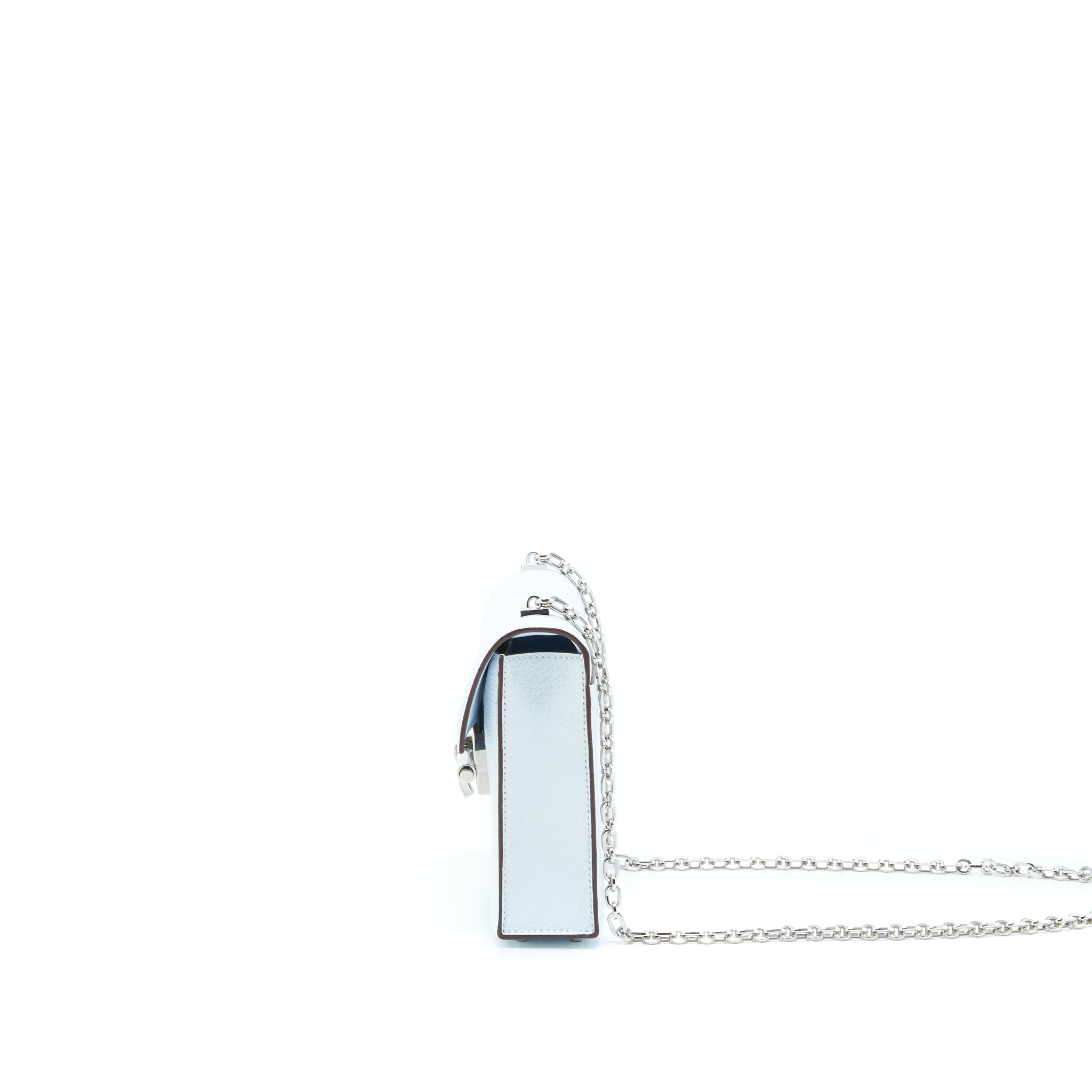HERMES MINI VERROU BAG CHÈVRE MYSORE T0 BLEU BRUME SHW