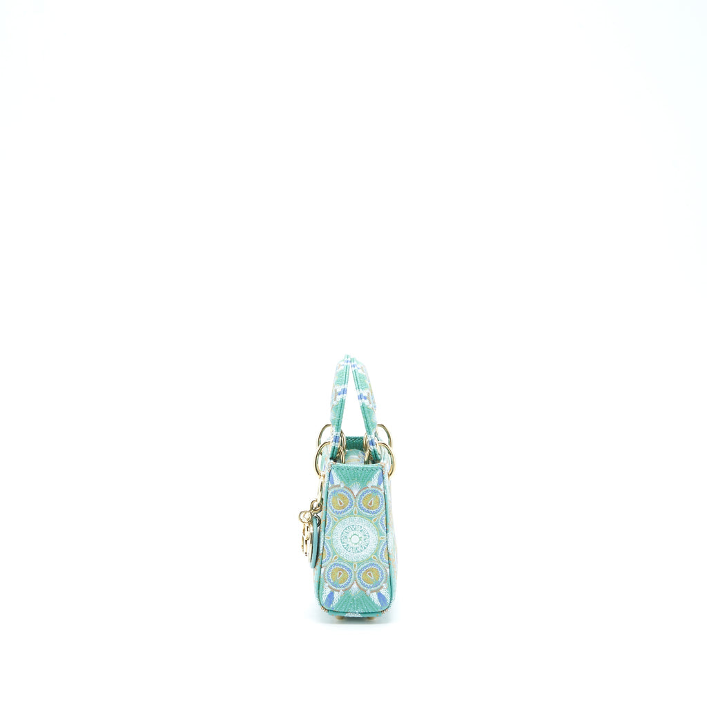 DIOR MICRO (SUPER MINI) LADY DIOR LIMITED GREEN LGHW