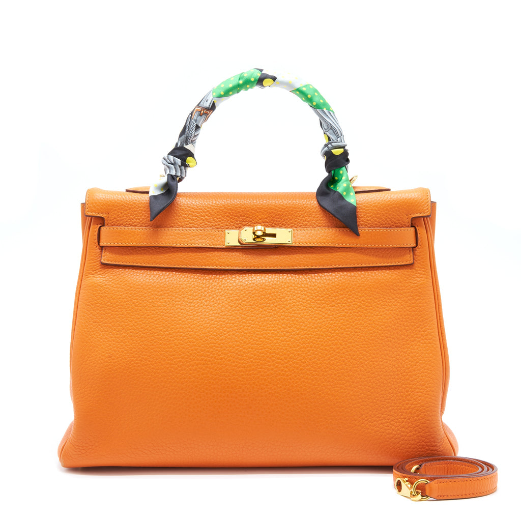 HERMES KELLY 35 CLEMENCE ORANGE GHW
