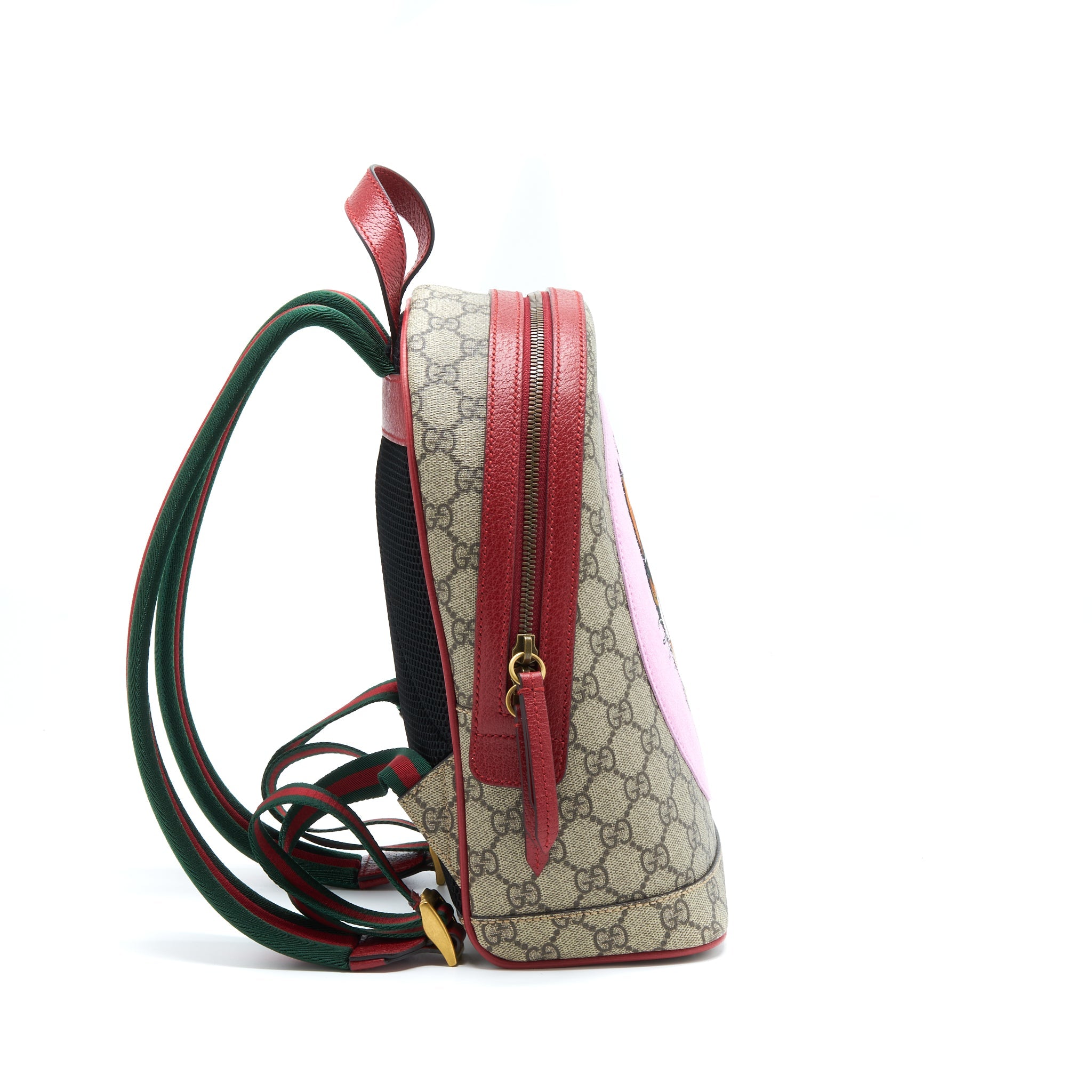 GUCCI CAT PRINT GG SUPREME BACKPACK PINK/RED/MULTICOLOUR GHW