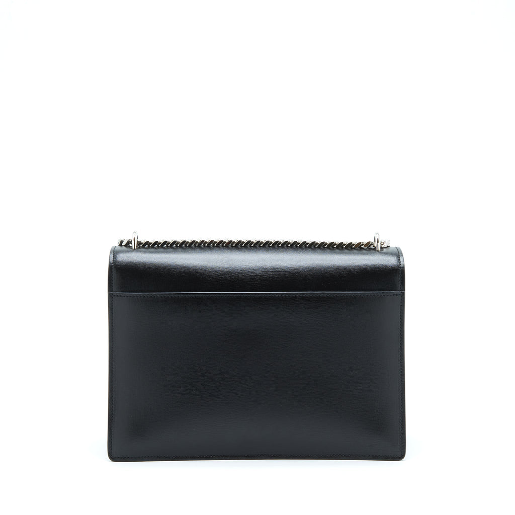 SAINT LAURENT/YSL MEDIUM SUNSET BAG CALFSKIN BLACK SHW