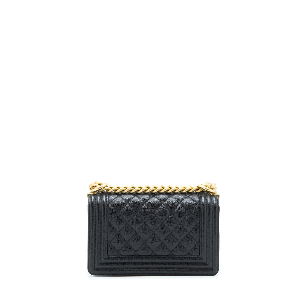 CHANEL SMALL BOY BAG CAVIAR BLACK GHW