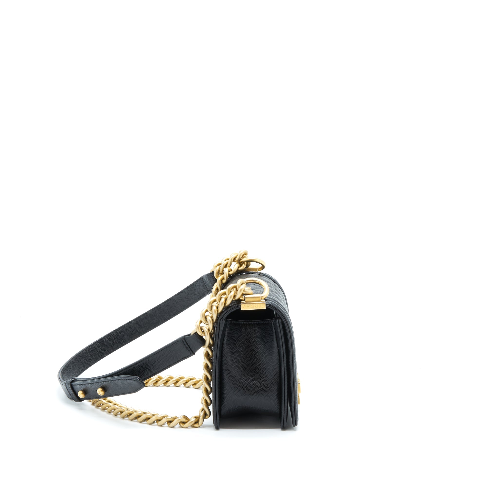 CHANEL SMALL BOY BAG CAVIAR BLACK GHW