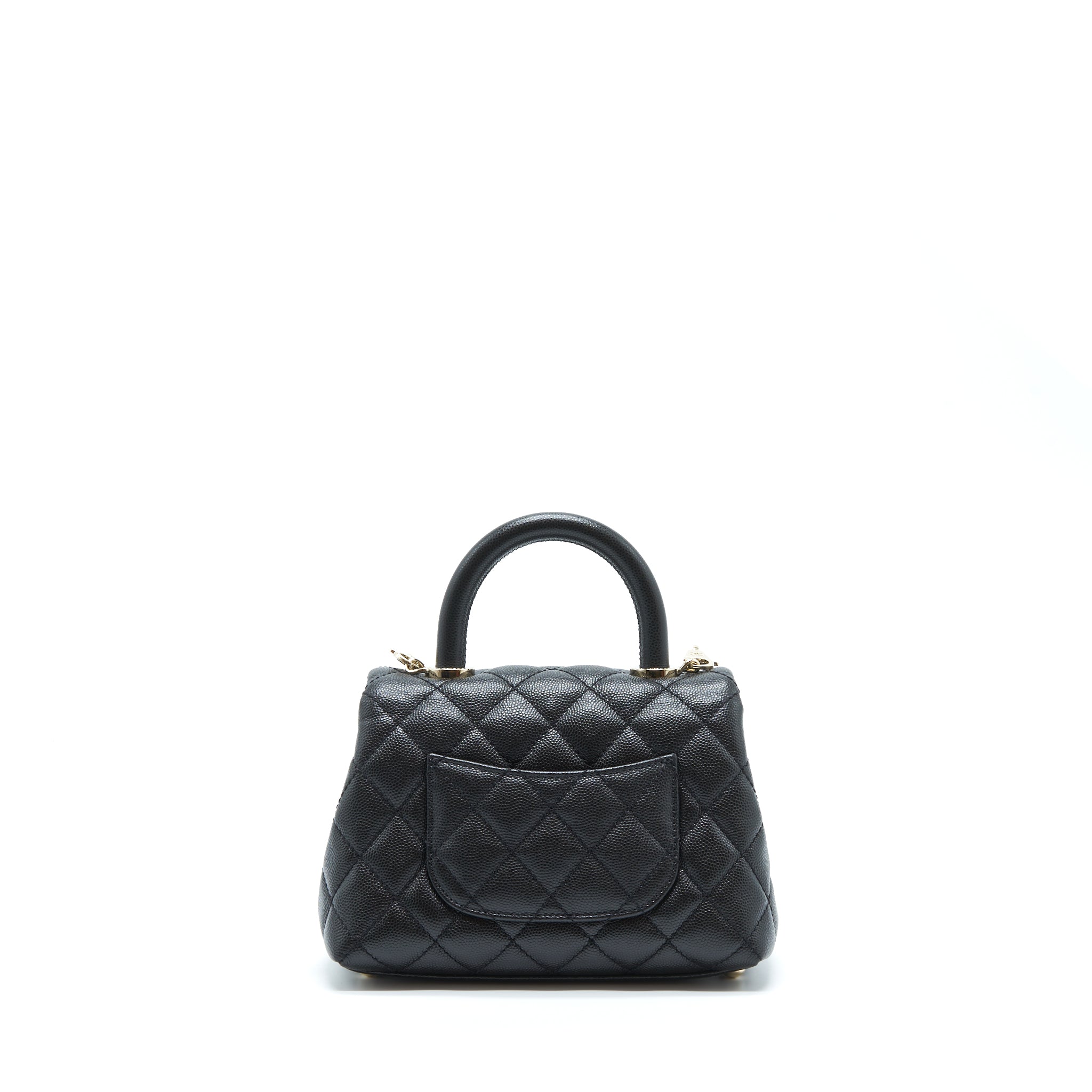 CHANEL MINI COCO HANDLE CAVIAR BLACK LGHW