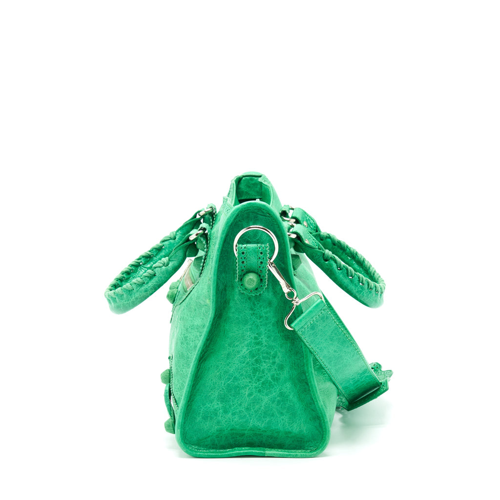 BALENCIAGA LACE CITY BAG GREEN SHW