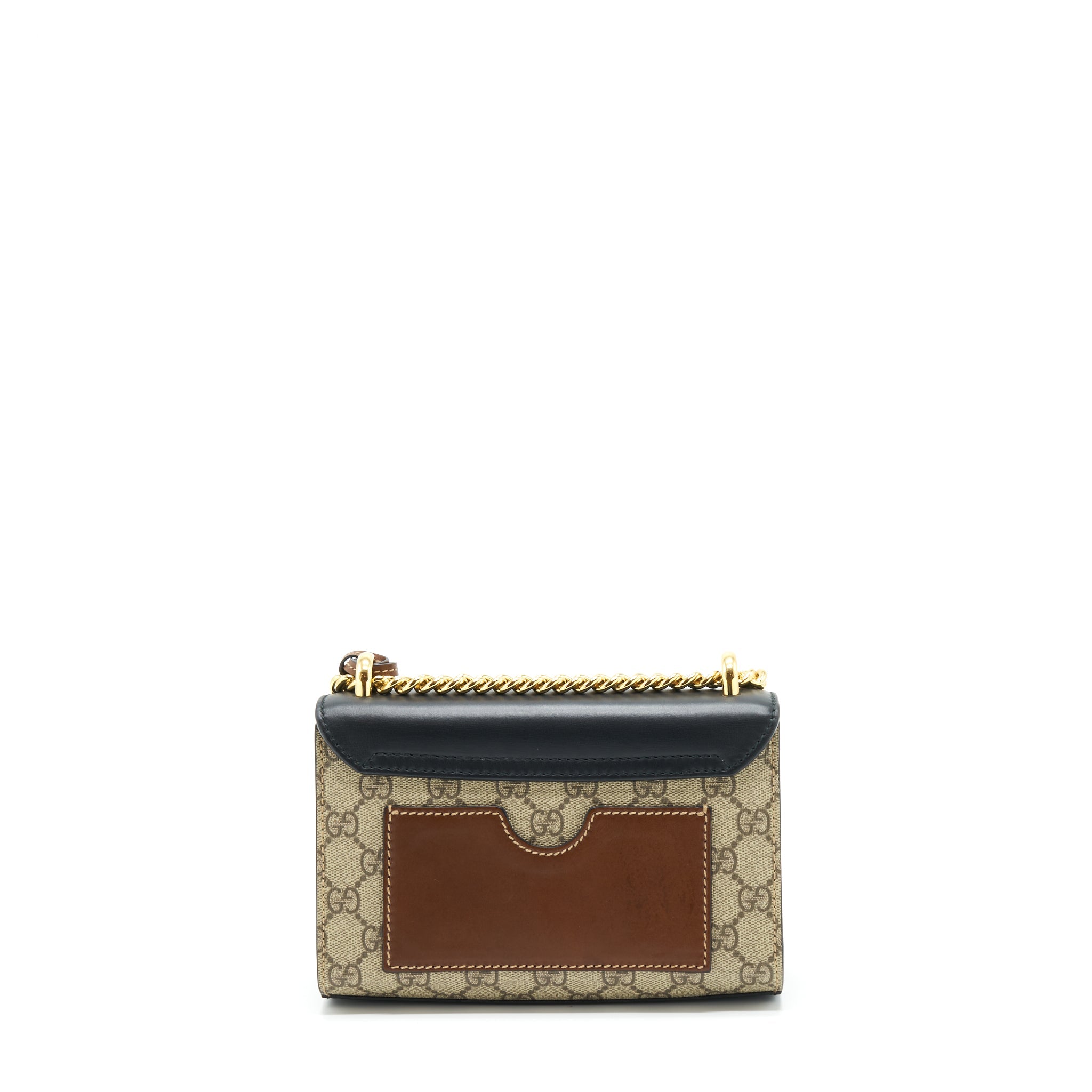 GUCCI SMALL PADLOCK SHOULDER BAG GG SUPREME CANVAS / BLACK GHW