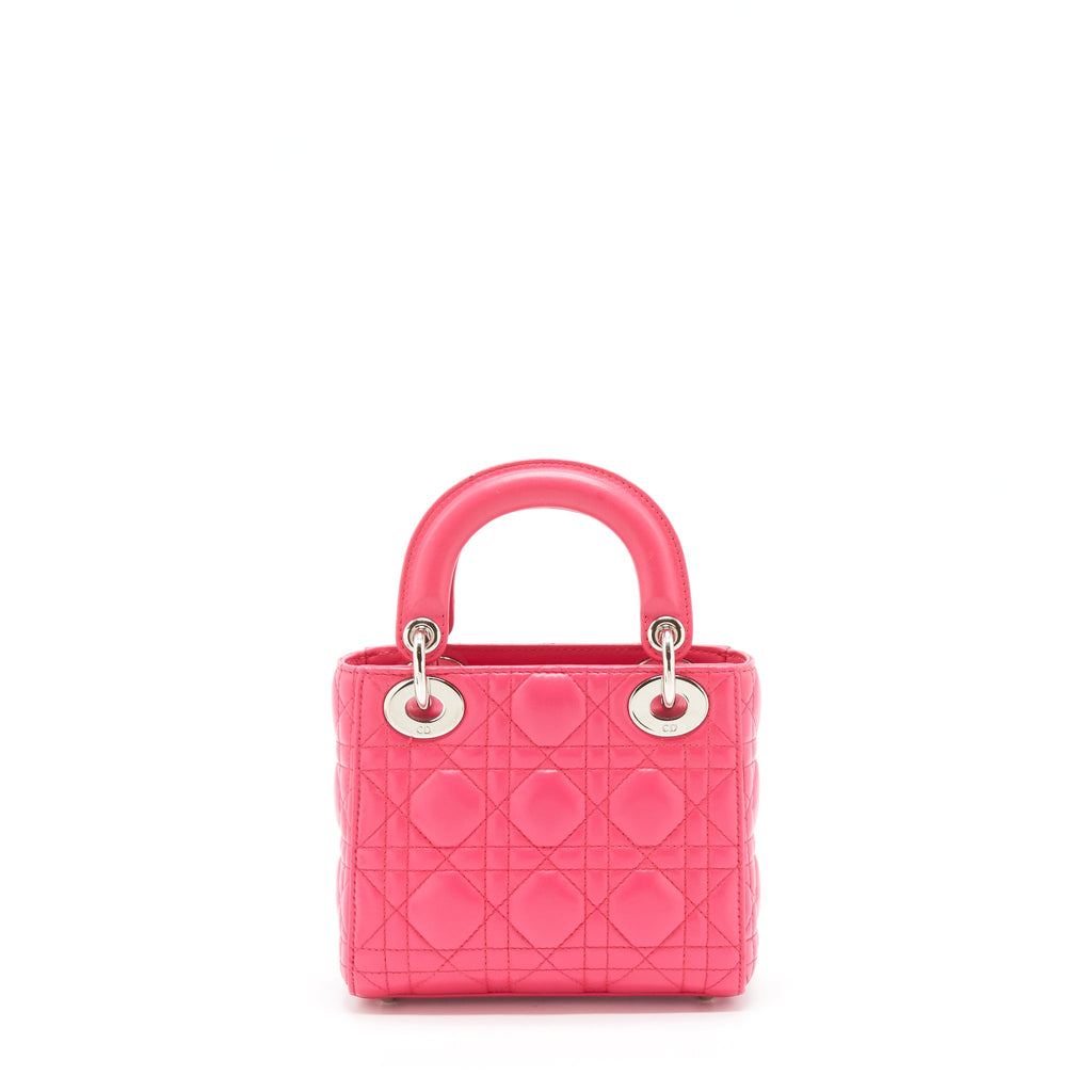 DIOR MINI LADY DIOR LAMBSKIN PINK SHW