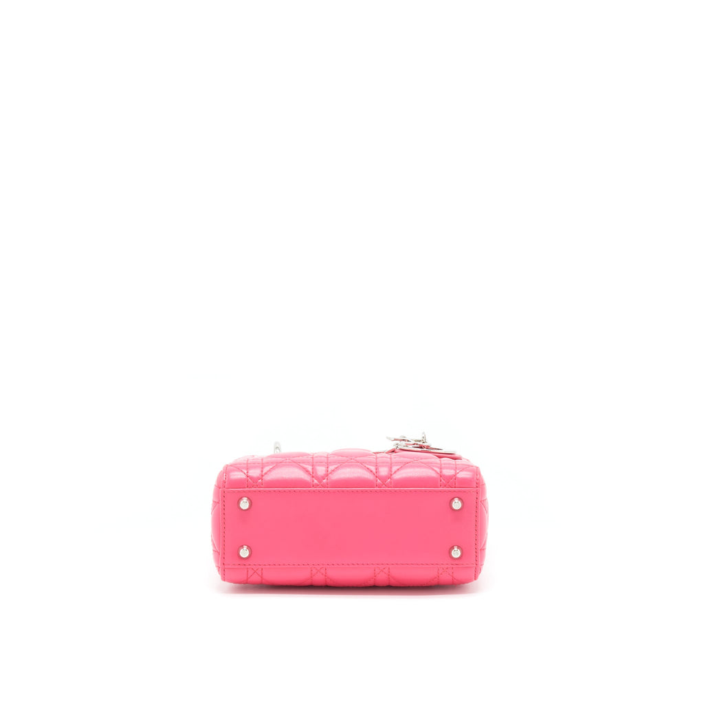 DIOR MINI LADY DIOR LAMBSKIN PINK SHW
