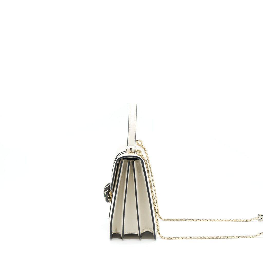 BVLGARI TOP HANDLE SERPENTI BAG WHITE