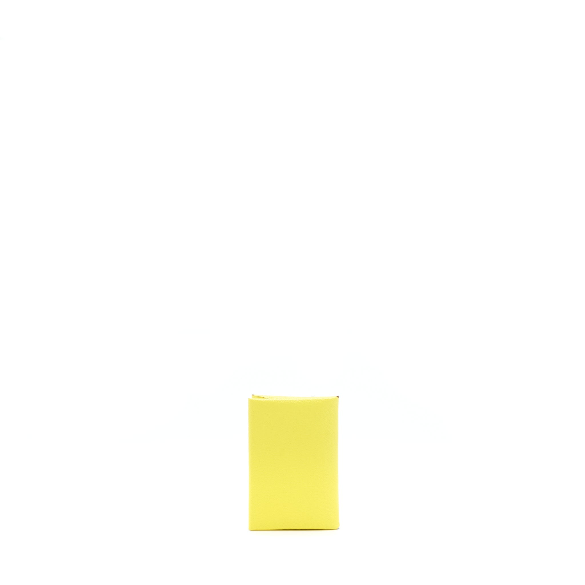 HERMES CALVI DUO CARD HOLDER CHÈVRE MYSORE JAYNE CITRON SHW