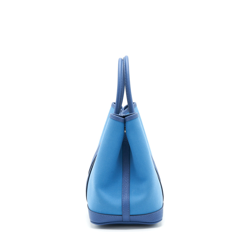 HERMES GARDEN PARTY 30 CANVAS BLUE BRIGHTON/AZUR SHW